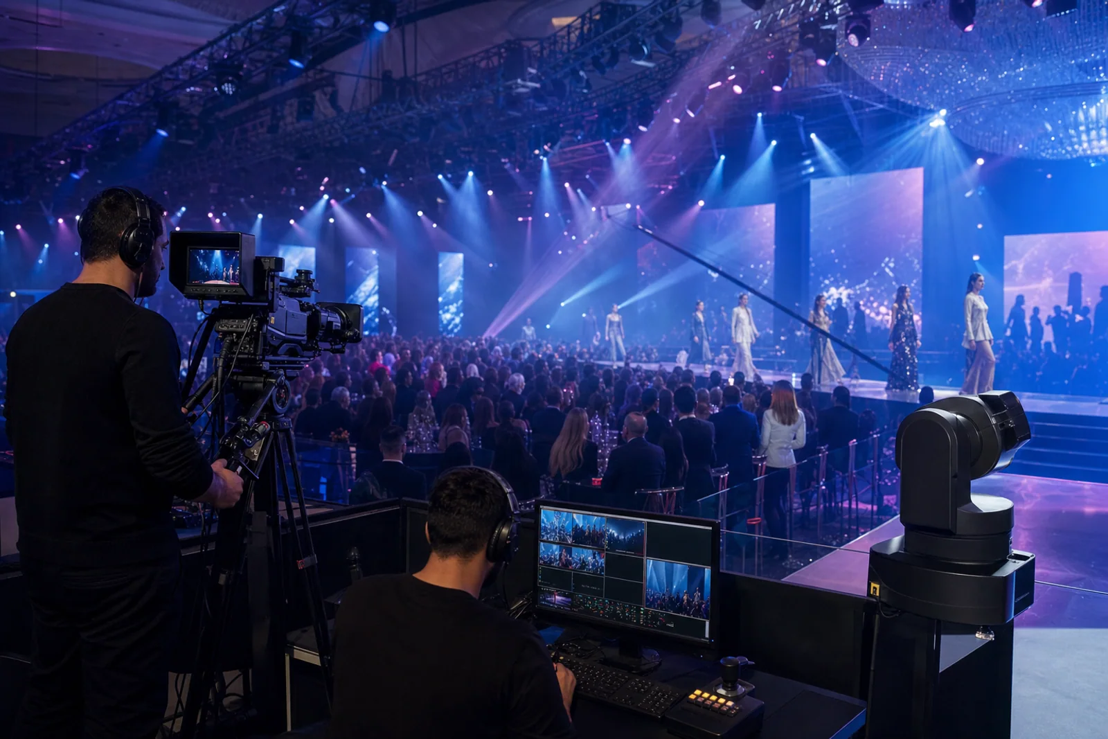 Régie multicaméra et caméra PTZ pendant un événement